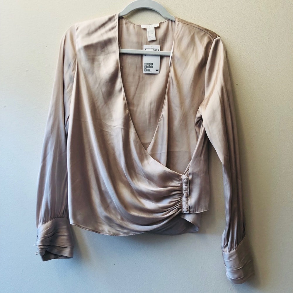 Champagne Silky Wrap Top